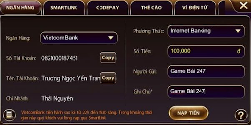 Điều kiện cơ bản cần đáp ứng để nạp tiền SUNWIN